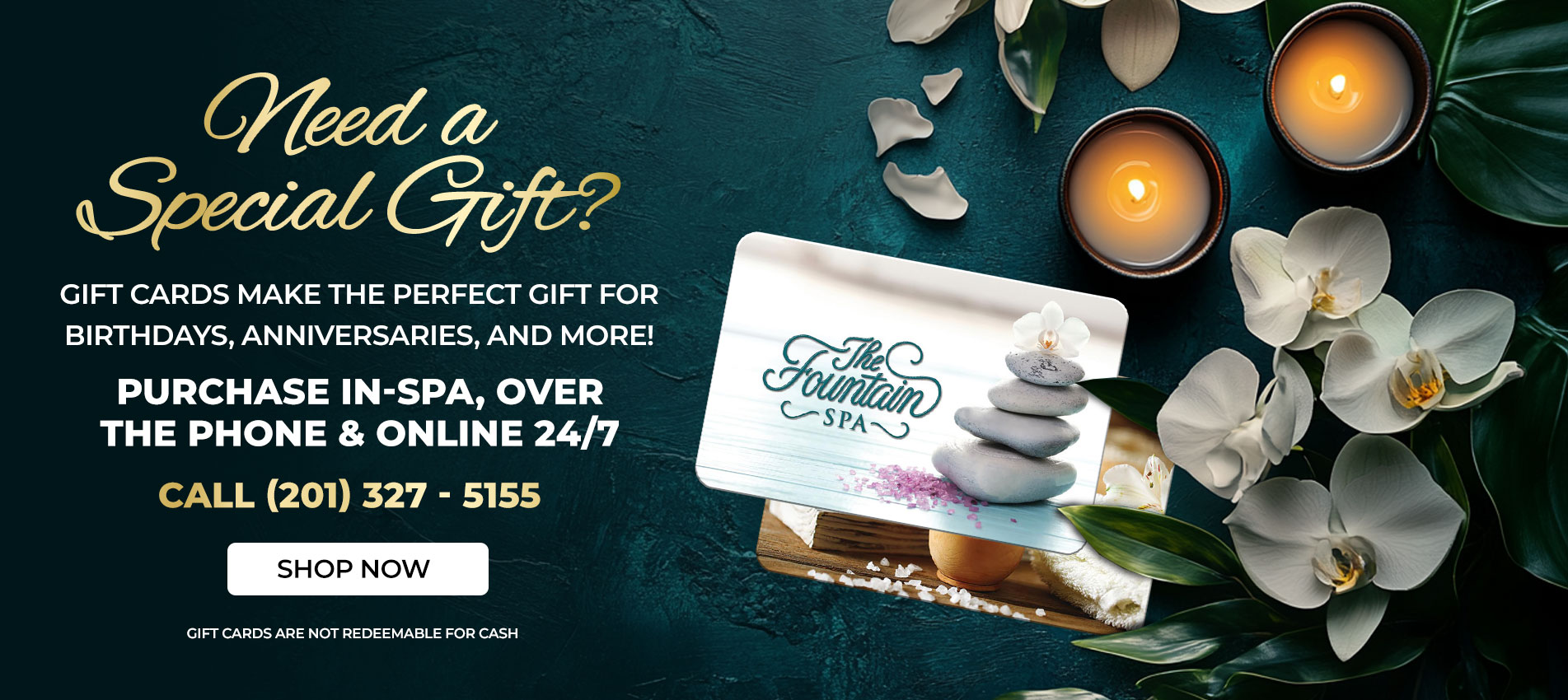 Gift Cards Available In-Spa, Over The Phone and Online 24/7.