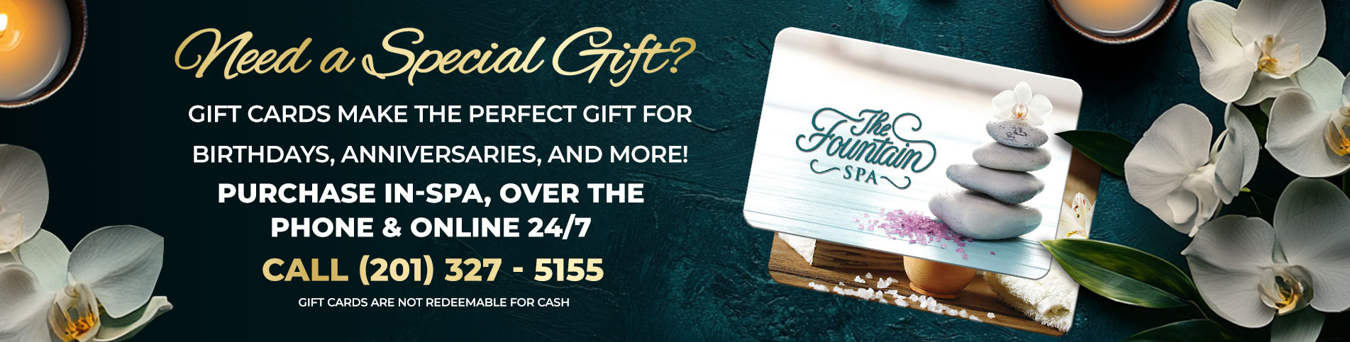 Gift Cards Available In-Spa, Over The Phone and Online 24/7.